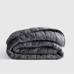 NWOT‎ Quince European Linen Box Quilt Charcoal Twin New Grey Gray